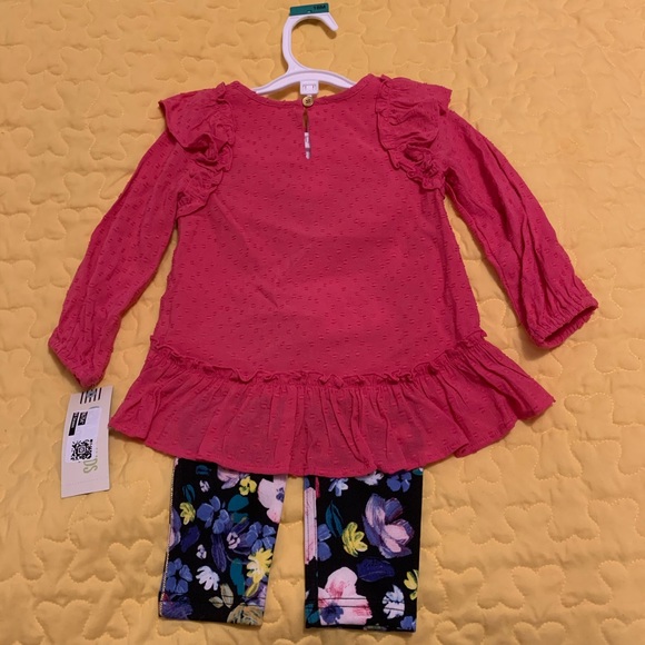 🟢 Genuine Kids Baby Girls Size 18 months New NWT 2 pc pants set - Picture 4 of 5